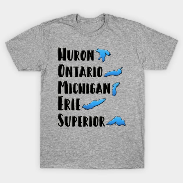 Great Lakes HOMES with Lake Outlines T-Shirt by gorff